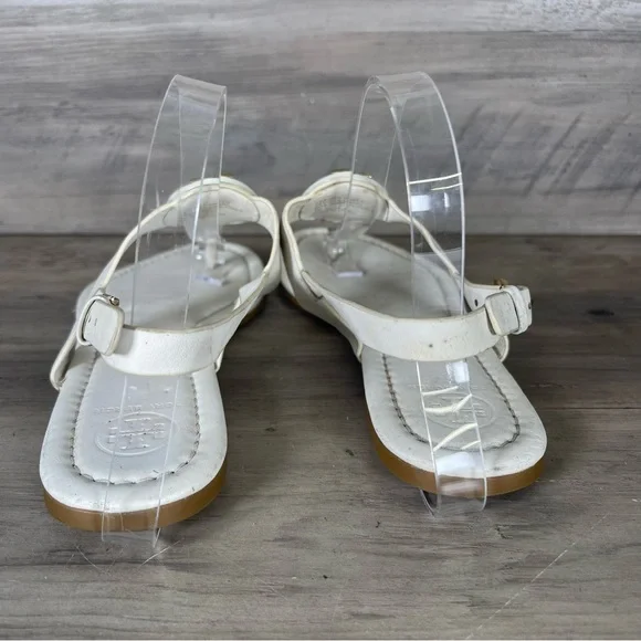 Tory Burch Womens 8 White Bryce Flat Thong Sandals Casual Logo Beach - Picture 7 of 12